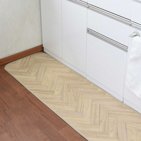 拭けるマット「ヘリンボーン」キッチンマット