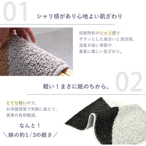 和紙糸からつくられたバスマット「紬（つむぎ）」