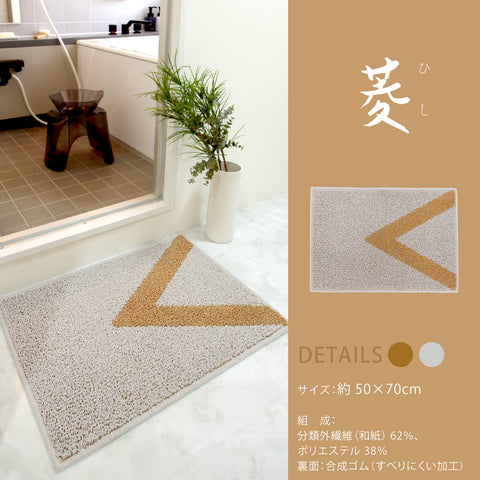 和紙糸からつくられたバスマット「紬（つむぎ）」