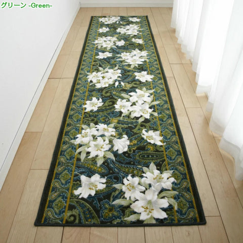 廊下敷きカーペット キッチンマット「ユリ柄」 – San-Luna